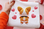 Crochet Dog Valentine PNG, an Illustration by DreamArtGraphic (Thumbnail 1 of 4)
