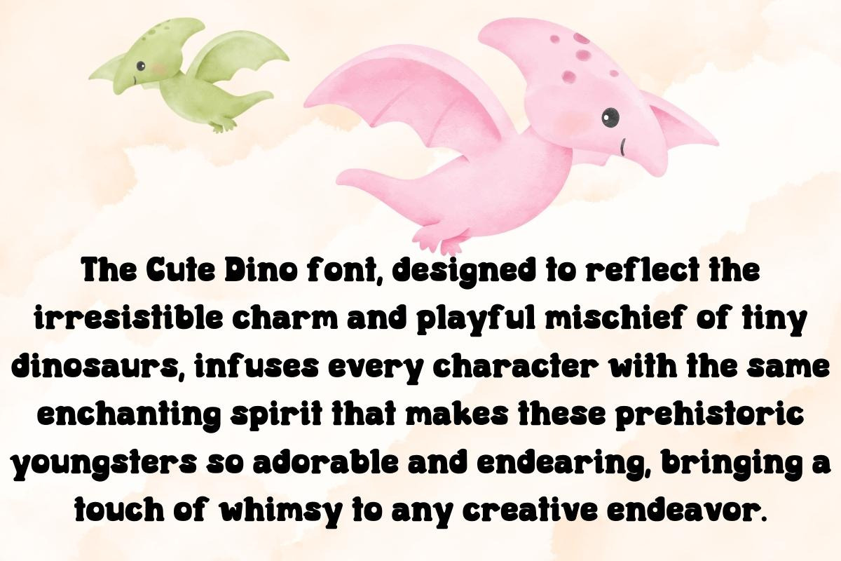 Cute Dino - Handwritting, a Handwritten Font by Charmingbear59.design (Photo 3 of 5)