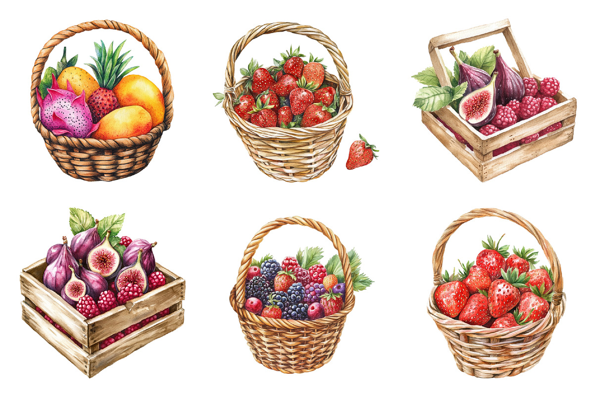 Fruits in the Basket Clipart PNG, an Illustration by SinaCreation (Photo 4 of 5)