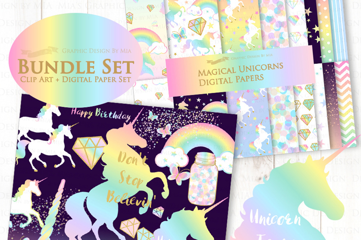 Magical Unicorns, Einhorn, Rainbow, an Illustration by Mia's Graphic Design (Photo 3 of 10)