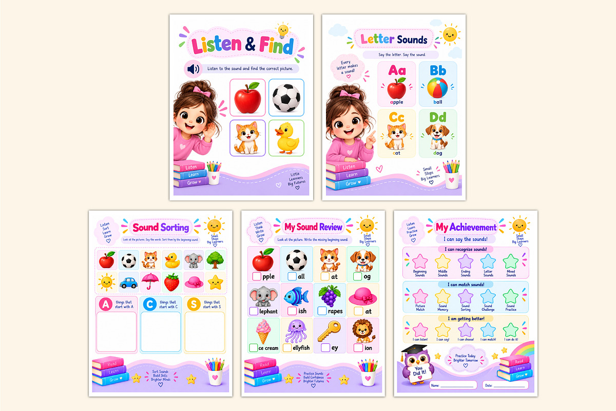 Beginning Letter Sounds Workbook, a Stationery Template by Shumaya (Photo 4 of 5)