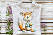 Whimsical Funny Easter Fox Clipart, an Illustration by OK Design (Thumbnail 6 of 6)