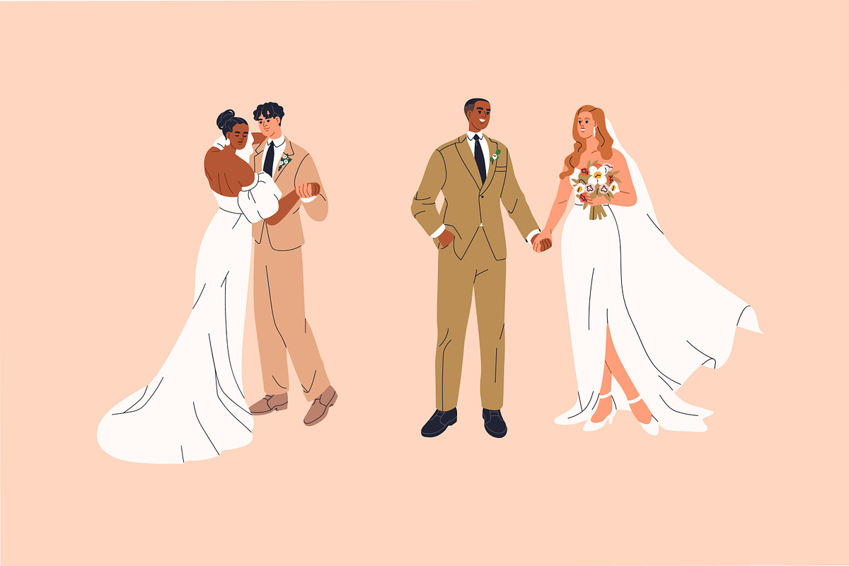 Happy wedding love couples set, a Person Illustration by Good Studio (Photo 3 of 8)