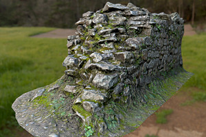 Old Mossy Stone Half Wall