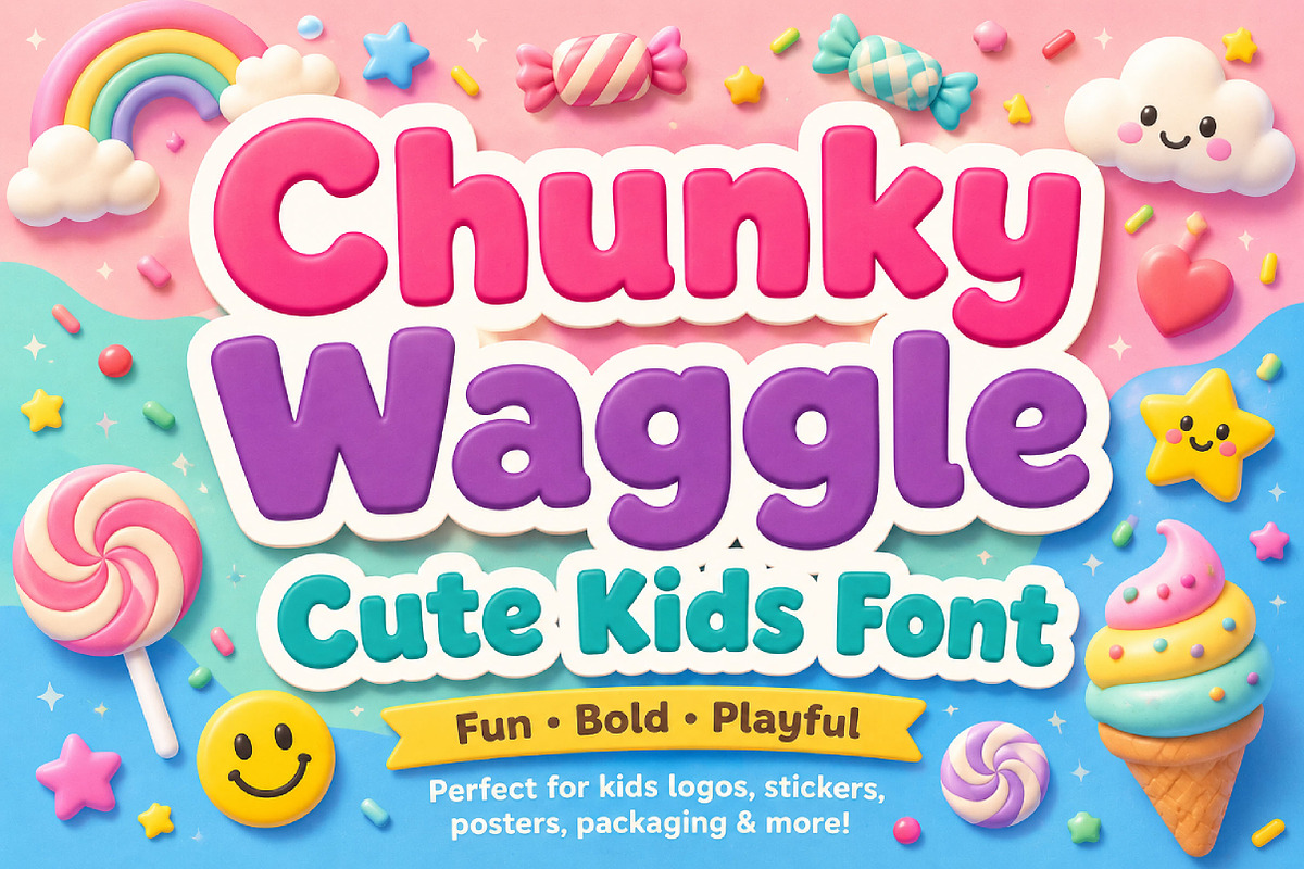 Chunky Waggle, a Slab Serif Font by Wow Magic (Photo 1 of 5)