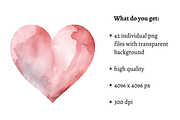 Watercolor Pastel Heart Cliparts, an Illustration by Mash Mash Stickers (Thumbnail 2 of 9)