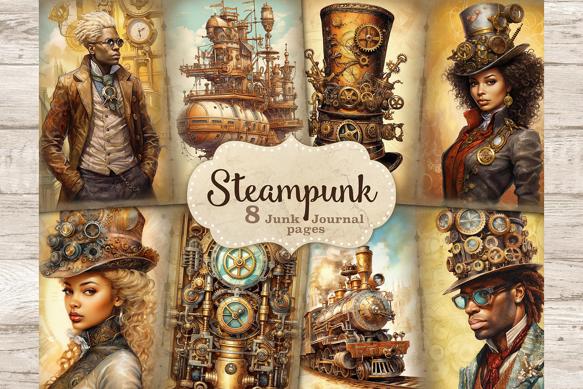 Steampunk Junk Journal Paper, a Person Illustration by GlamArtZhanna (Photo 1 of 9)