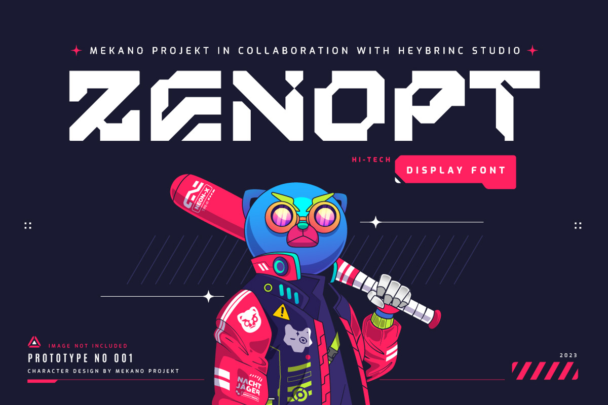 Zenopt Futuristic Font, a Sans Serif Font by Heybrinc Studio (Photo 1 of 5)