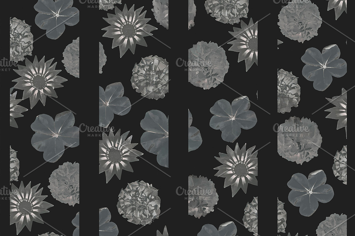 Seamless Pattern Dark Floral Kit, a Pattern Graphic by DanFLCreativo (Photo 3 of 5)