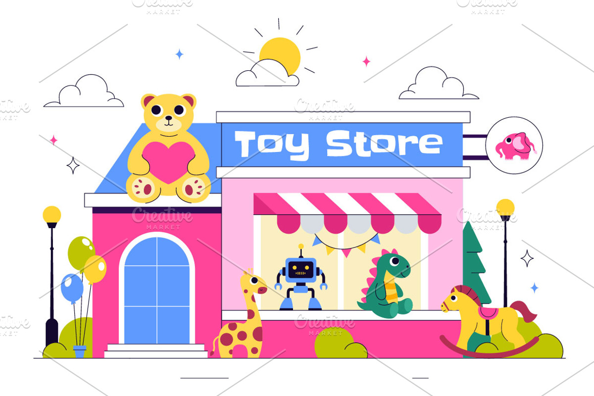 10 Toy Store Vector Illustration, an Object Illustration by denayunebgt (Photo 4 of 4)