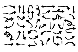 Set of thick hand drawn arrows, a Decorative Illustration by Yayasya
