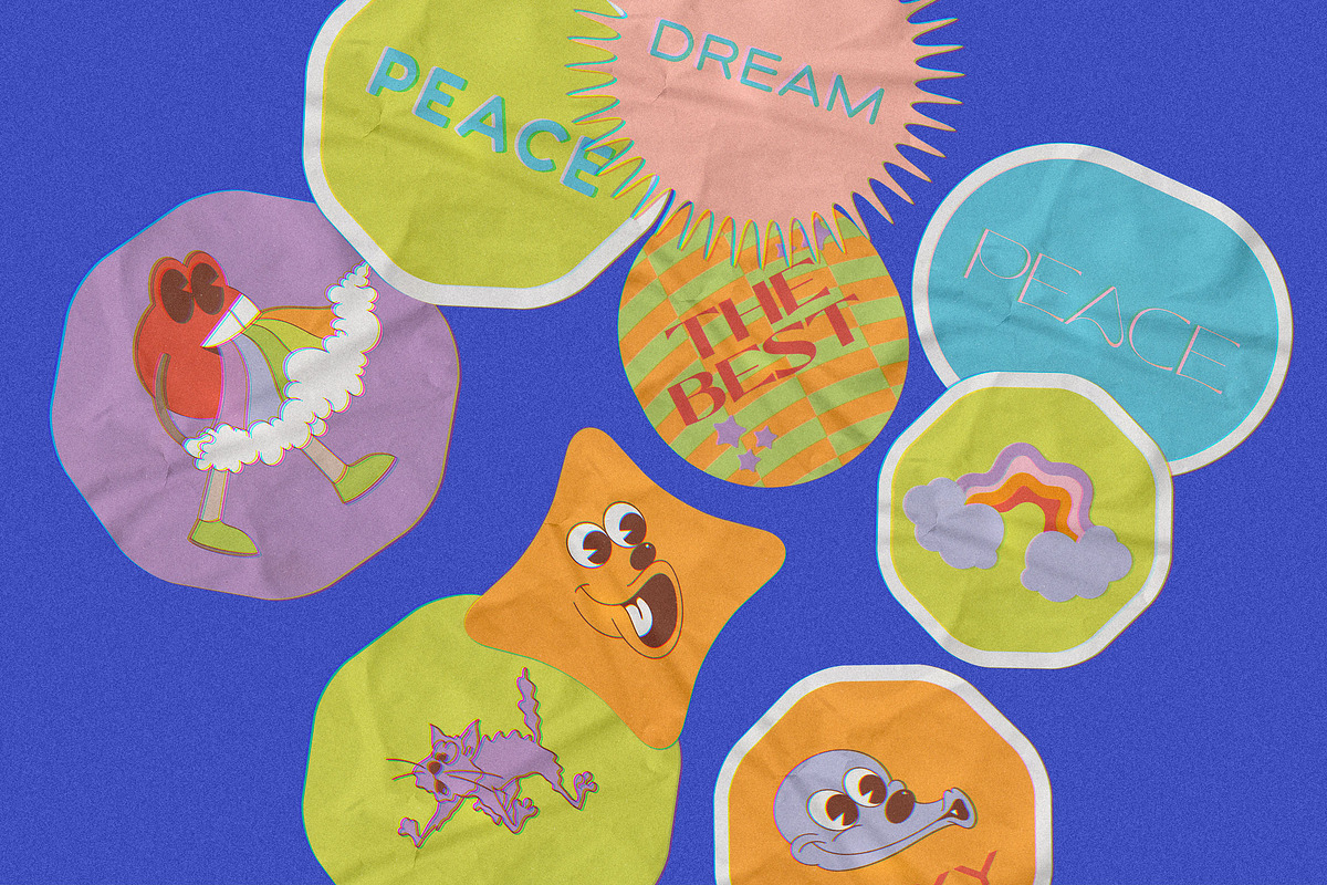 Retro Vibe Stickers, an Emoji Icon by nadispasibenko (Photo 13 of 15)