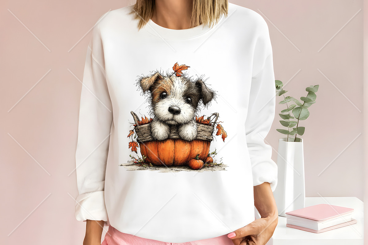 Whimsical Fall Dog Clipart Bundle, a Seasonal Illustration by Canvas Craft (Photo 6 of 10)