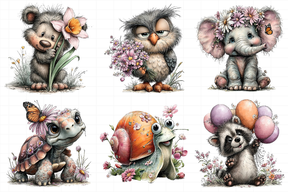 Whimsical Spring Animal Clipart, an Illustration by Daily.Designs (Photo 4 of 8)