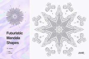 Futuristic Mandala Vector Shapes, a Graphic by dvtchk