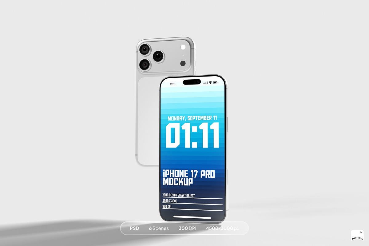 iPhone 17 Pro Mockup 6 Scenes, an iPhone Mockup by Claymoon Lab (Photo 6 of 13)