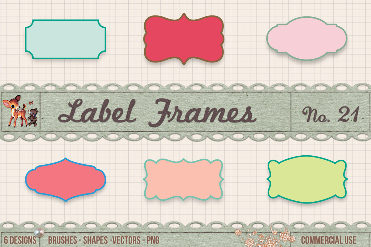 Retro Label Frames Shapes Set No 21, a Shape Add-On by starsunflowerstudio