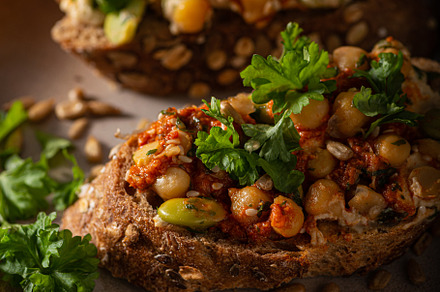 Healthy hummus with bread, a Food & Drink Photo by Stepanek Photography