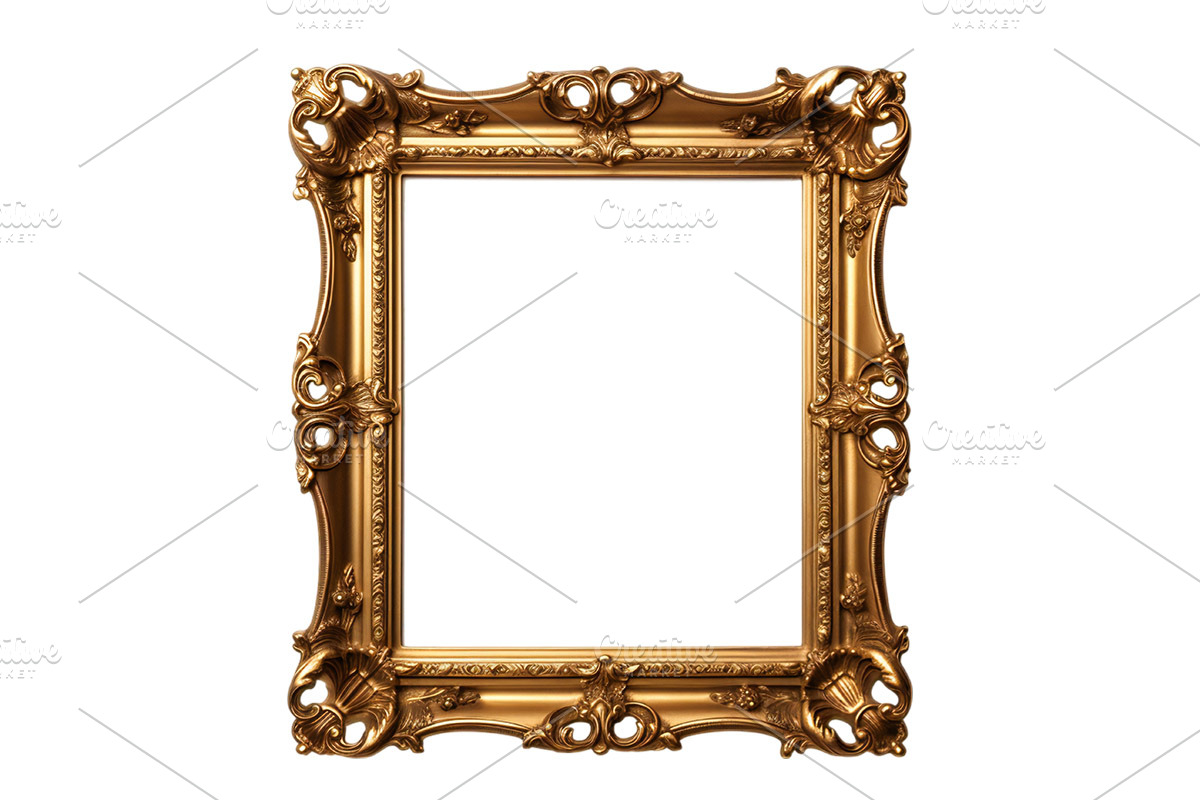 Vintage Gold Frame PNG, a Templates & Theme by VetalStock