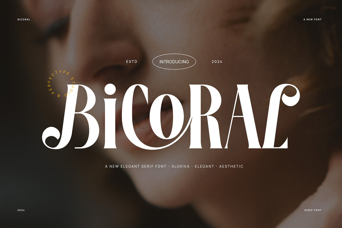 Bicoral Elegant Stylish Serif Font, a Serif Font by Perfectype (Photo 1 of 6)