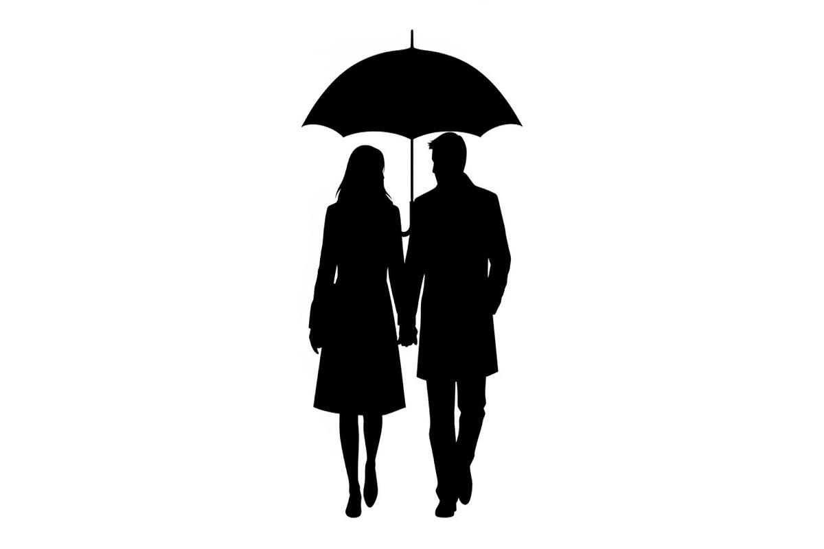 50 Couple Umbrella Silhouette Bundle, an Illustration by Designs_River (Photo 11 of 51)