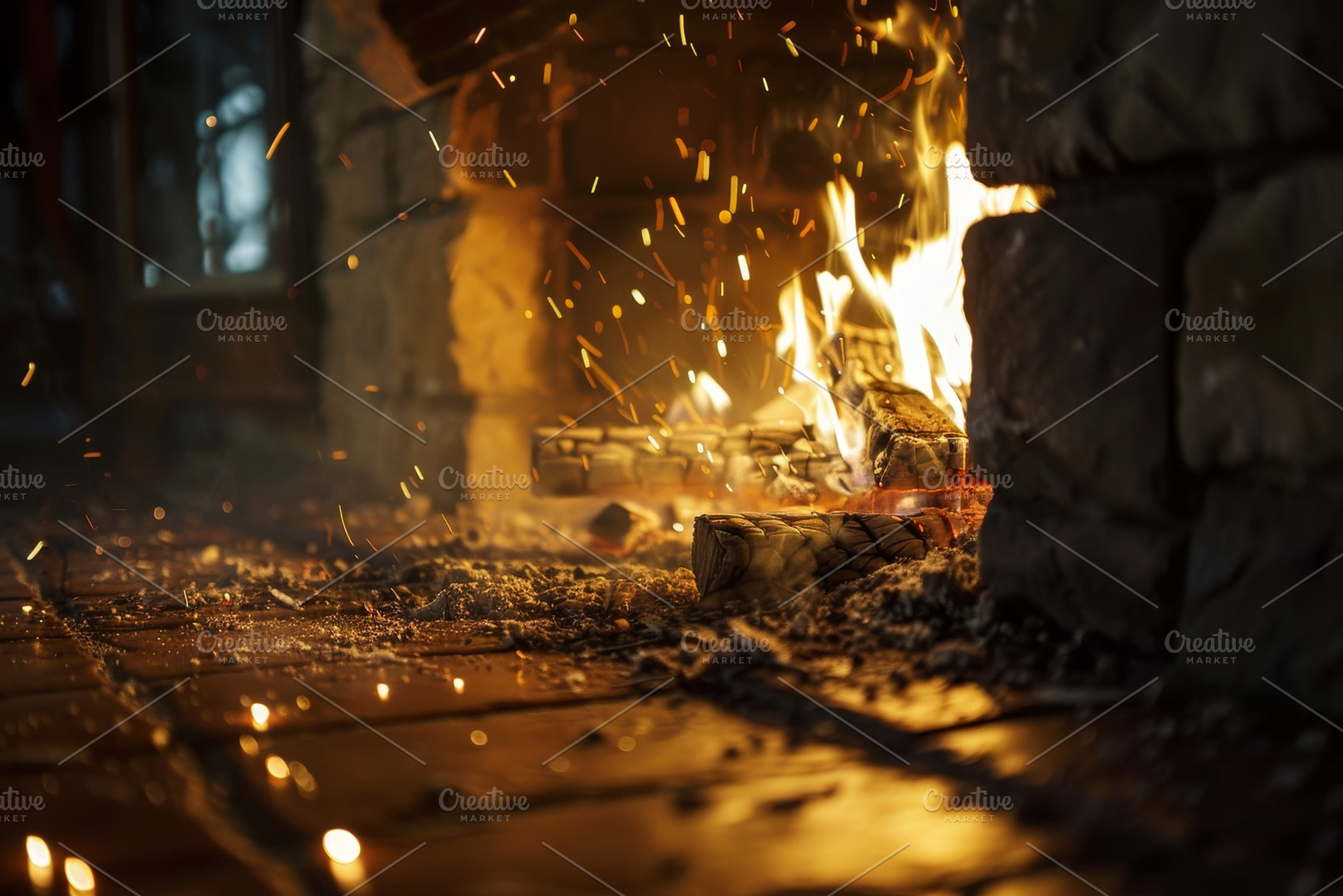 A crackling fire dances inside a sto, a Photo by Iftikhar Alam