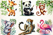 Watercolor Cute Animals Clipart, an Illustration by DreamCafeArt (Thumbnail 4 of 4)