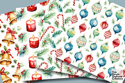 Watercolor Christmas Holiday, a Pattern Graphic by Fine Purple Elephant (Thumbnail 2 of 5)