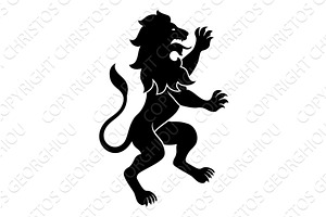 Rampant Lion Heraldry Heraldic Coat, an Animal Illustration by Christos Georghiou