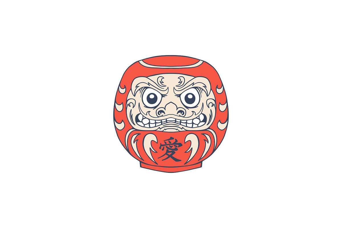 Japanese Daruma Doll Logo Design, a Branding & Logo Template by Weasley99Store