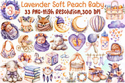Lavender Soft Peach Baby Nursery Cli, an Illustration by Sublimation Artist (Thumbnail 1 of 6)