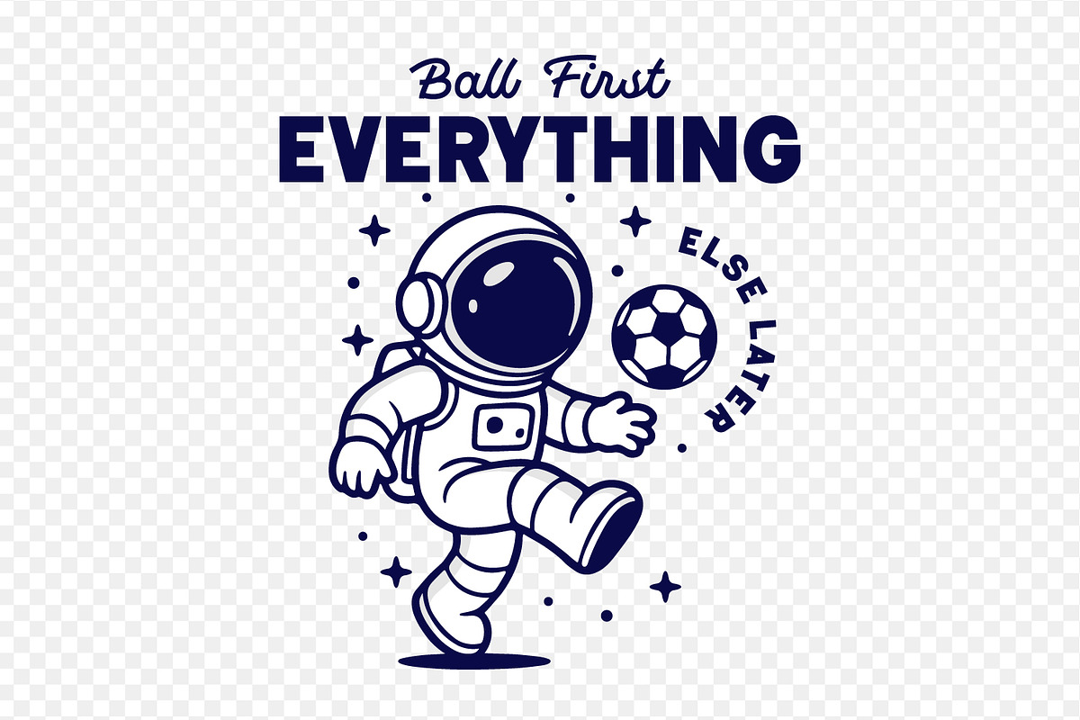 Astronaut Soccer T-Shirt Design, a Sport Illustration by shaondesigns (Photo 2 of 7)