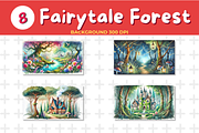 Watercolor Fairytale Forest Backgrou, a Background Graphic by John_Walker (Thumbnail 2 of 3)