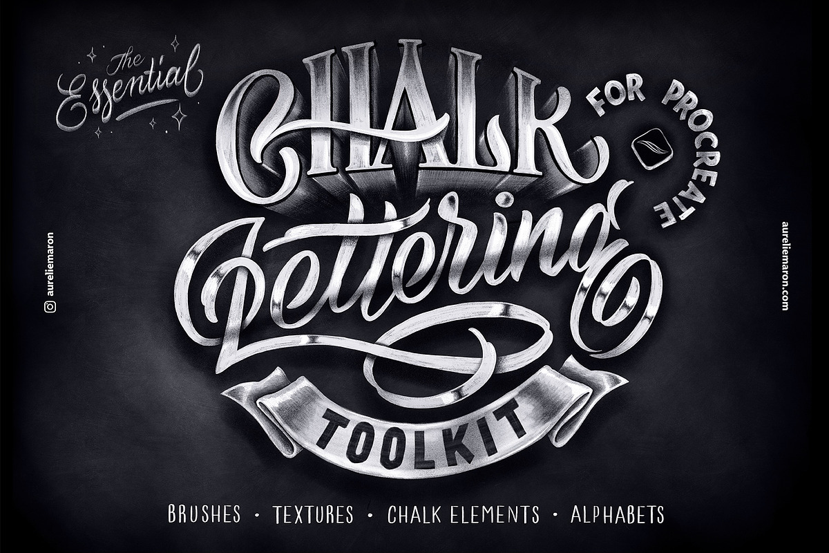 Chalk Lettering Toolkit – Procreate, a Brush Add-On by Aurelie Maron (Photo 1 of 8)