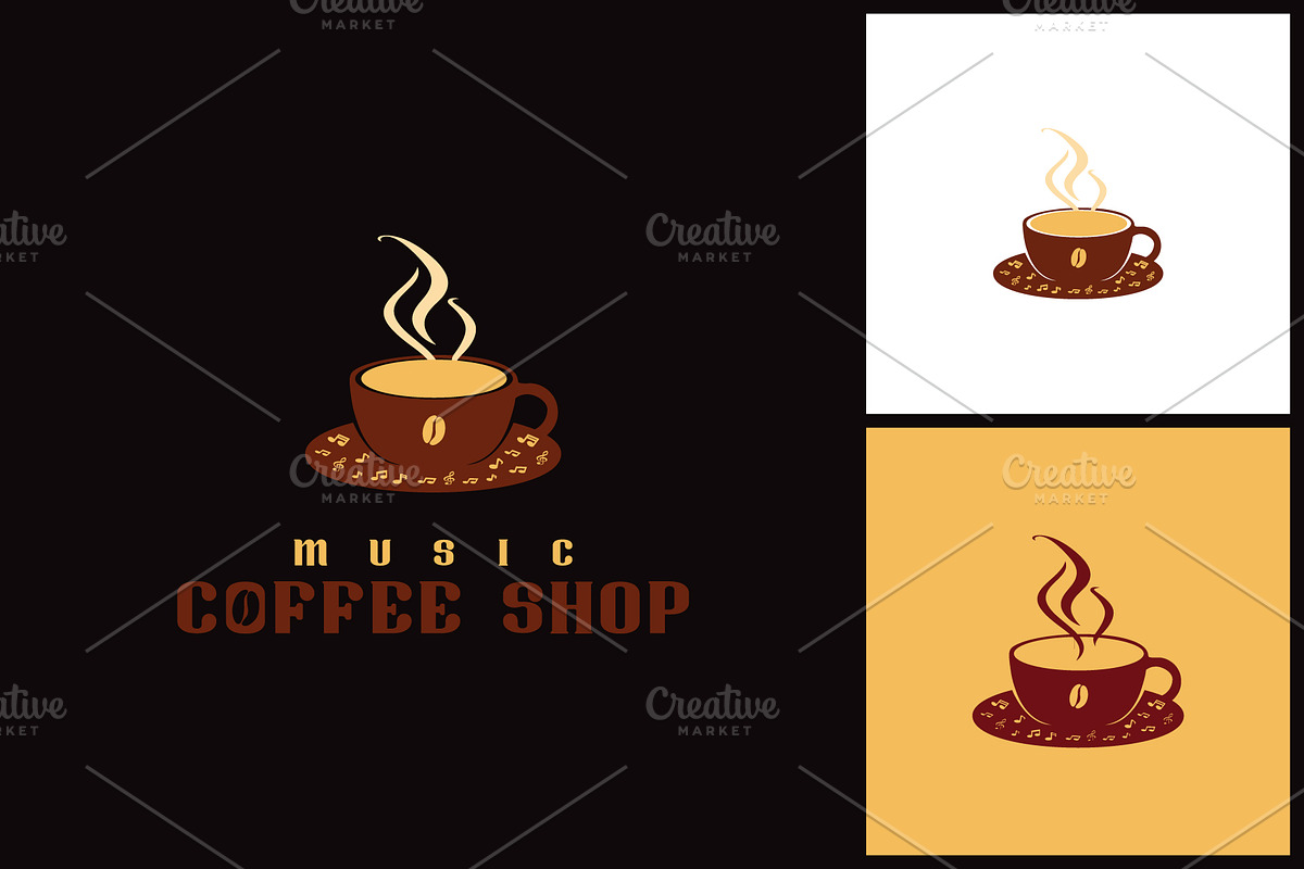 Music Coffee Shop Logo, a Branding & Logo Template by Atlantis X Nurman Arbai (Photo 1 of 2)