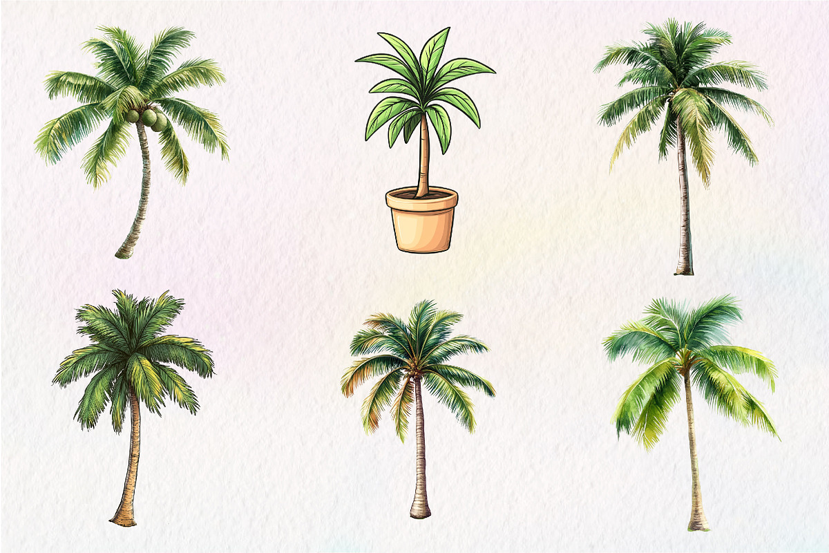 Palm Tree Serenity Clipart, an Illustration by CreationArt (Photo 5 of 5)