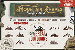 Mountain Icons Shapes Bundle & SVG