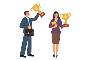 Young smiling businessman and, a Person Illustration by Vectorbuum
