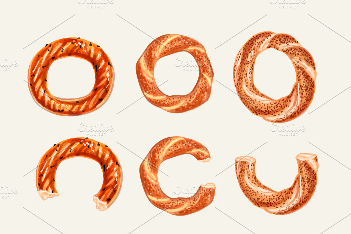 Bagel VECTOR illustrations, an Object Graphic by Natalka Dmitrova art (Photo 14 of 16)