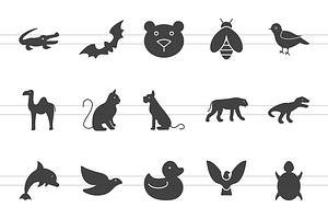 60 Animals & Insects Glyph Icons