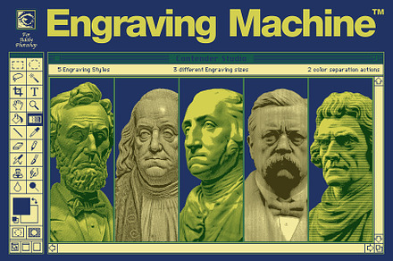 Engraving Machine PSD file & Actions