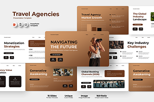 Travel Agencies PowerPoint Template, a Presentation Template by Iqsiart Studio