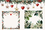Watercolor Christmas Garland Borders, an Illustration by Designworld (Thumbnail 5 of 11)