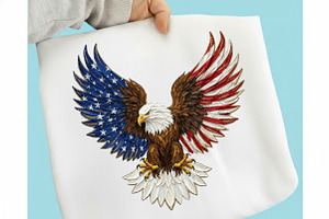 Brushstroke Patriotic American Eagle, an Illustration by designcity5