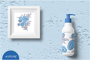 Clipart with blue peonies flowers, a Decorative Illustration by EshaStudio (Thumbnail 7 of 7)