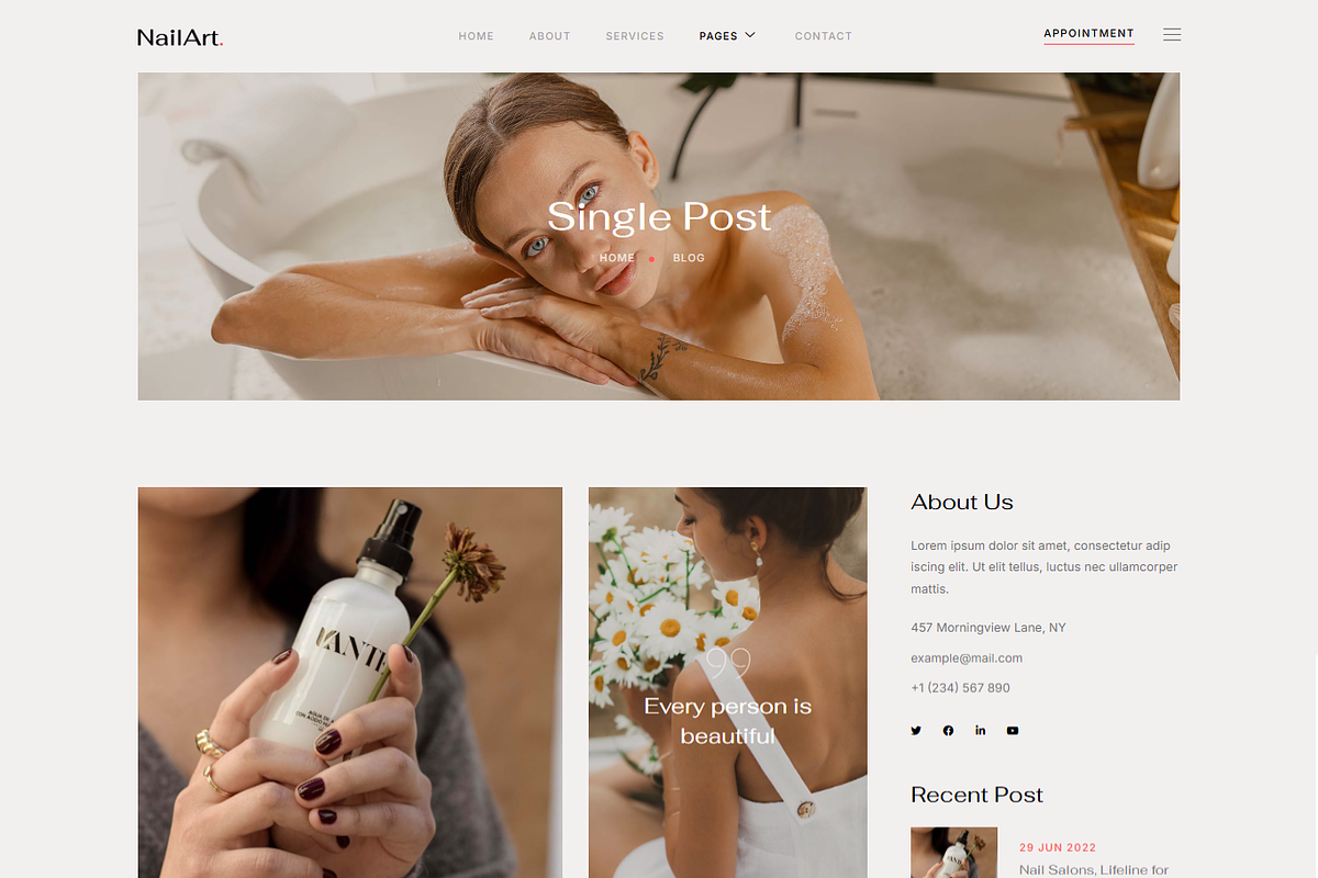 Nail Salon Beauty Care Elementor Kit, a Landing Page Template by MasterDesigns (Photo 6 of 8)