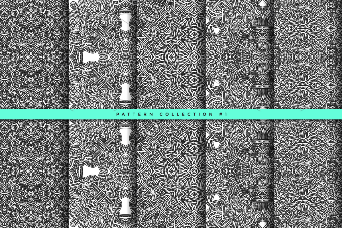 Zentangle seamless vector patterns, a Pattern Graphic by TRIKONA (Photo 2 of 6)