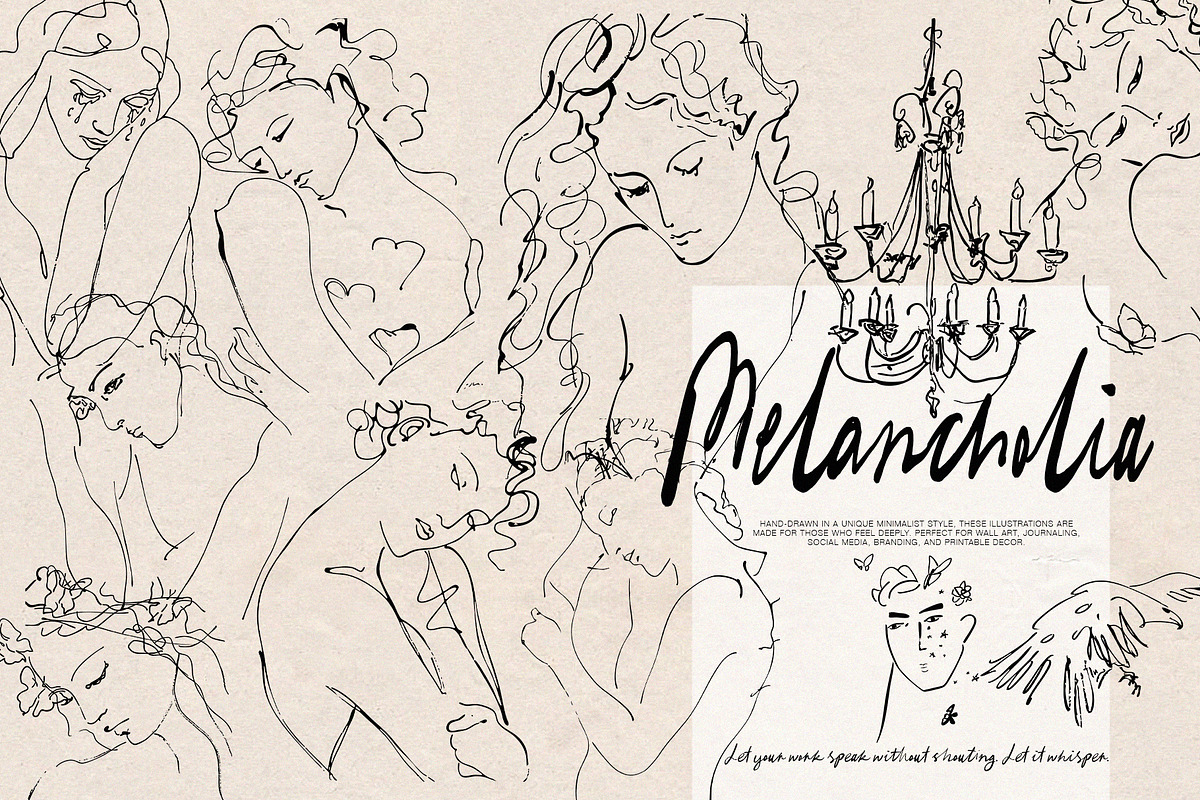 Melancholia - Minimalist Line Art, an Object Illustration by Purple (Photo 6 of 10)