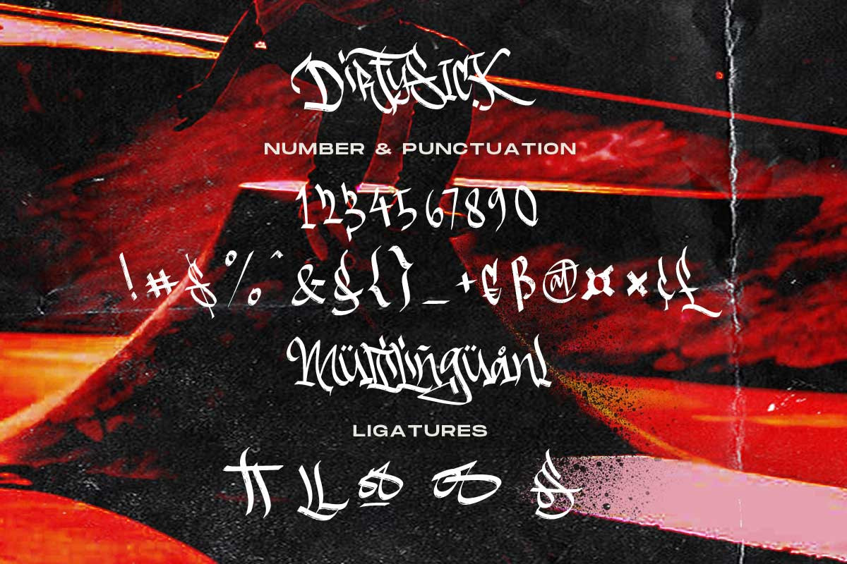 Dirtysick - Graffiti Font, a Blackletter Font by Dirtyline Studio (Photo 6 of 11)