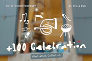 +100 Celebration Doodle Illustration, a Seasonal Illustration by The Journey Atelier (Thumbnail 1 of 5)